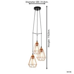Eglo Tarbes Hanglamp Met Drie Kappen 8 Eglo Tarbes Hanglamp Met Drie Kappen -Beroemde Verlichtings Winkel 1000070070 0103