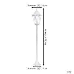 EGLO Navedo - Buitenverlichting - Tuinpaal - 1 Lichts - Wit - Helder -Beroemde Verlichtings Winkel 1000070071 0103