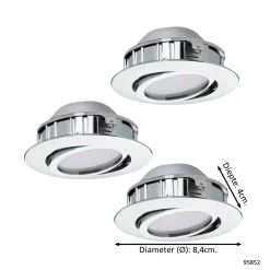 EGLO Pineda - Inbouwspot - 3 Lichts - Chroom -Beroemde Verlichtings Winkel 1000070452 0103