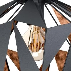 EGLO Carlton 6 Plafondlamp - E27 - Ø 47 cm - Zwart/Koper -Beroemde Verlichtings Winkel 1000070536 0102