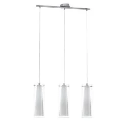 EGLO Pinto - Hanglamp - 3 Lichts - Chroom - Helder, Wit