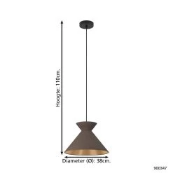EGLO Nastasia Hanglamp - E27 - Ø 38 cm - Zwart/Cappuccino 9 EGLO Nastasia Hanglamp - E27 - Ø 38 cm - Zwart/Cappuccino -Beroemde Verlichtings Winkel 1000070681 0103
