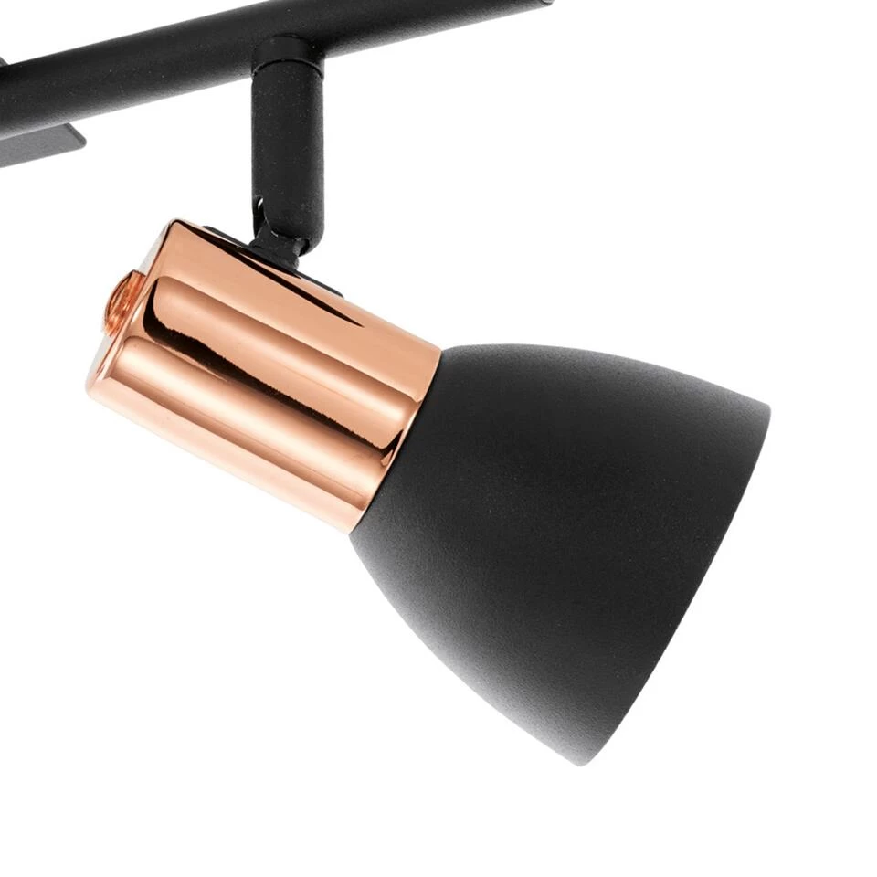 EGLO Barnham - Spot - 2 Lichts - Zwart, Koper 4 EGLO Barnham - Spot - 2 Lichts - Zwart, Koper - Afbeelding 2