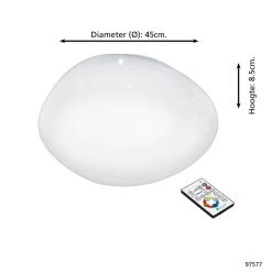 EGLO Sileras - LED plafondlamp - Ø45 cm - wit met kristal 9 EGLO Sileras - LED plafondlamp - Ø45 cm - wit met kristal -Beroemde Verlichtings Winkel 1000072158 0103