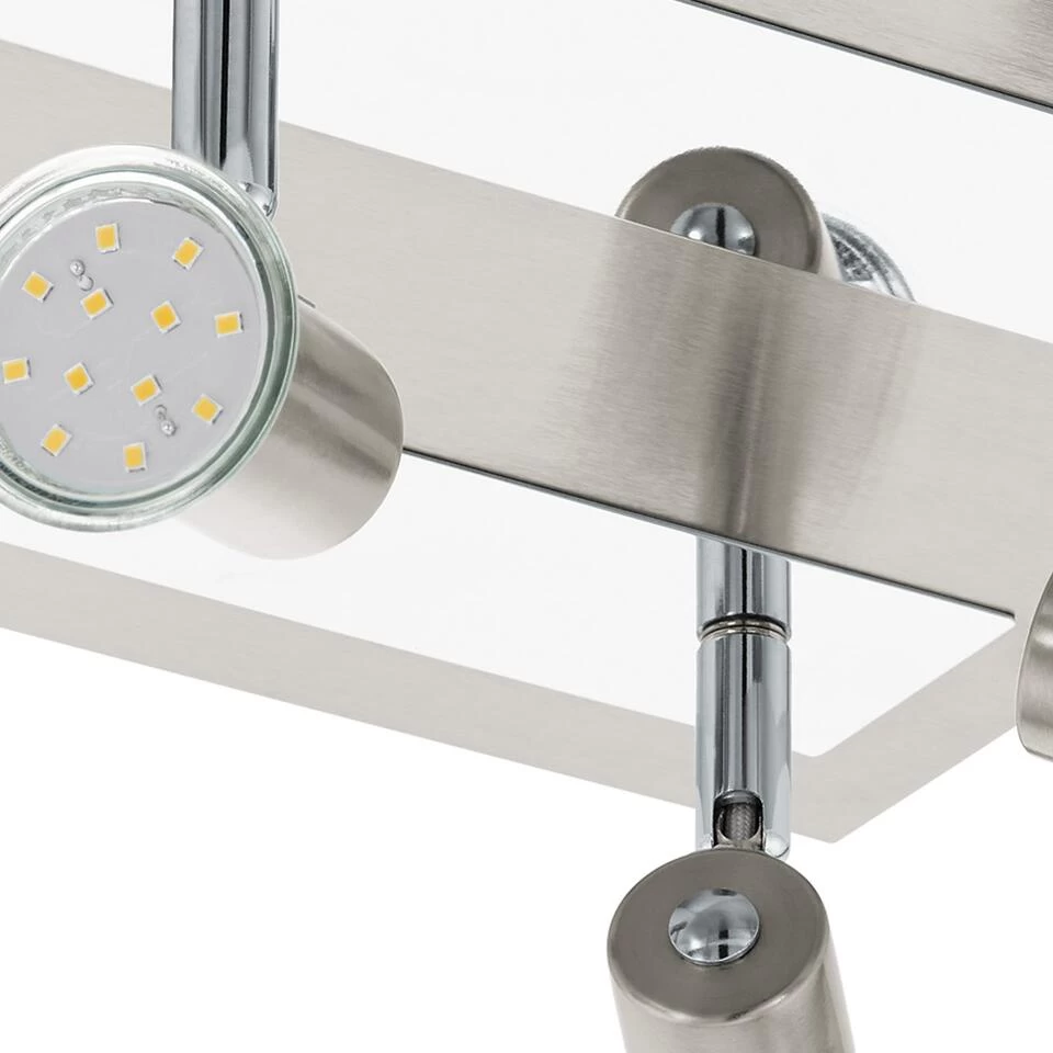 EGLO Rottelo - Plafondspots - 4 Lichts - Nikkel-Mat, Chroom 4 EGLO Rottelo - Plafondspots - 4 Lichts - Nikkel-Mat, Chroom - Afbeelding 2