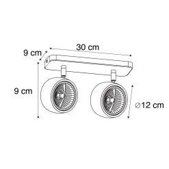 QAZQA Design Spot Wit Langwerpig Verstelbaar 2-lichts - Go Nine -Beroemde Verlichtings Winkel 1000072704 0102