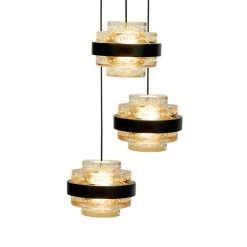 Highlight Hanglamp Dynasty - 3 Lichts - 26 X150 Cm - Amber Zwart -Beroemde Verlichtings Winkel 1000072949 0102
