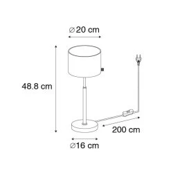QAZQA Moderne Tafellamp Stoffen Kap Zwart Met Goud - VT 1 -Beroemde Verlichtings Winkel 1000077136 0102
