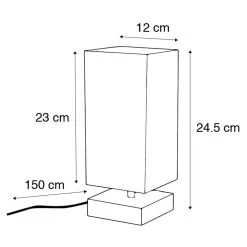 QAZQA Moderne Tafellamp Grijs Met Staal - Milo -Beroemde Verlichtings Winkel 1000078748 0102