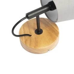 QAZQA Landelijke Wandlamp Hout Met Grijs - Cupy 8 QAZQA Landelijke Wandlamp Hout Met Grijs - Cupy -Beroemde Verlichtings Winkel 1000078840 0102