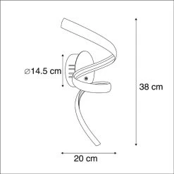 QAZQA Design Wandlamp Zwart 3-stap Touchdimmer Incl. LED - Twisted -Beroemde Verlichtings Winkel 1000078853 0102