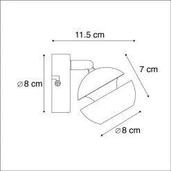 QAZQA Moderne Spot 1-lichts Zwart Met Gouden Binnenkant - Buell Deluxe -Beroemde Verlichtings Winkel 1000078861 0102