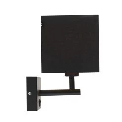 QAZQA Wandlamp Zwart Met USB En Vierkante Zwarte Kap - Combi 1 -Beroemde Verlichtings Winkel 1000078893 0103