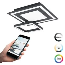 EGLO connect.z Savatarila-Z Smart Plafondlamp - 45 cm - Zwart - RGB 8 EGLO connect.z Savatarila-Z Smart Plafondlamp - 45 cm - Zwart - RGB -Beroemde Verlichtings Winkel 1000080277 0102