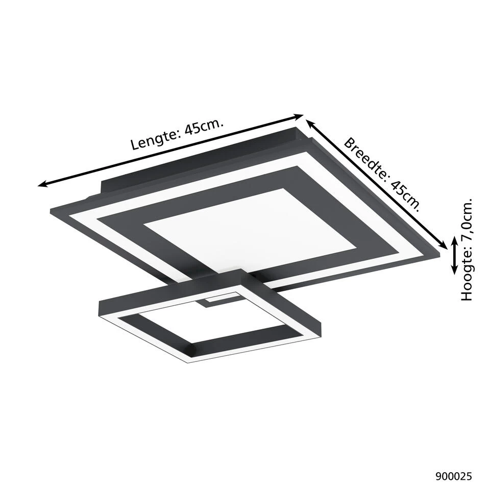 EGLO connect.z Savatarila-Z Smart Plafondlamp - 45 cm - Zwart - RGB 6 EGLO connect.z Savatarila-Z Smart Plafondlamp - 45 cm - Zwart - RGB - Afbeelding 4