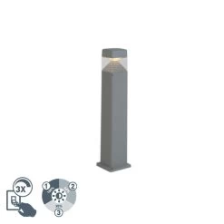 QAZQA Moderne Buitenpaal Grijs 80 Cm Incl. LED IP55 - Ester