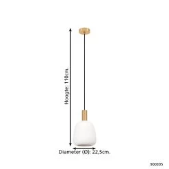 EGLO Manzanares Hanglamp - E27 - Ø 22,5 Cm - Wit 9 EGLO Manzanares Hanglamp - E27 - Ø 22,5 Cm - Wit -Beroemde Verlichtings Winkel 1000085377 0103