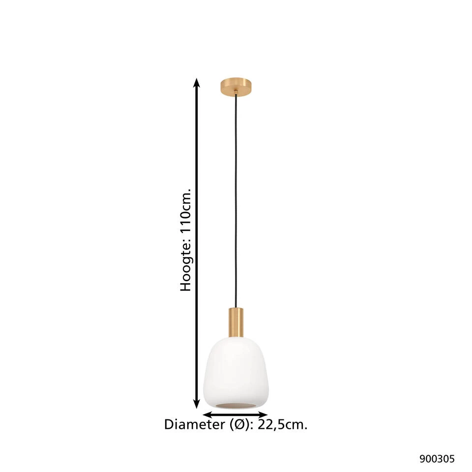 EGLO Manzanares Hanglamp - E27 - Ø 22,5 Cm - Wit 6 EGLO Manzanares Hanglamp - E27 - Ø 22,5 Cm - Wit - Afbeelding 4