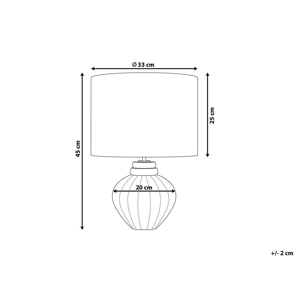 Beliani Tafellamp NERIS - Blauw Keramiek 4 Beliani Tafellamp NERIS - Blauw Keramiek - Afbeelding 2