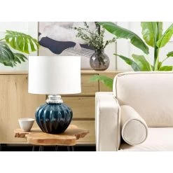 Beliani Tafellamp NERIS - Blauw Keramiek 8 Beliani Tafellamp NERIS - Blauw Keramiek -Beroemde Verlichtings Winkel 1000087231 0103