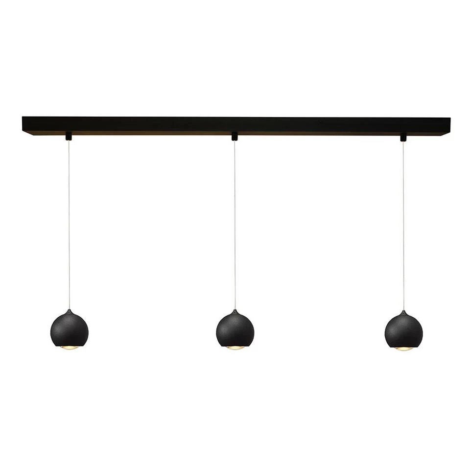 Artdelight Hanglamp Denver - 3 Lichts - Ø 10 Cm - L 100 Cm - Zwart 3 Artdelight Hanglamp Denver - 3 Lichts - Ø 10 Cm - L 100 Cm - Zwart