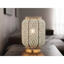 Beliani Tafellamp SOMES - Wit Metaal -Beroemde Verlichtings Winkel 11ed6084ae65407180e272af1296866d