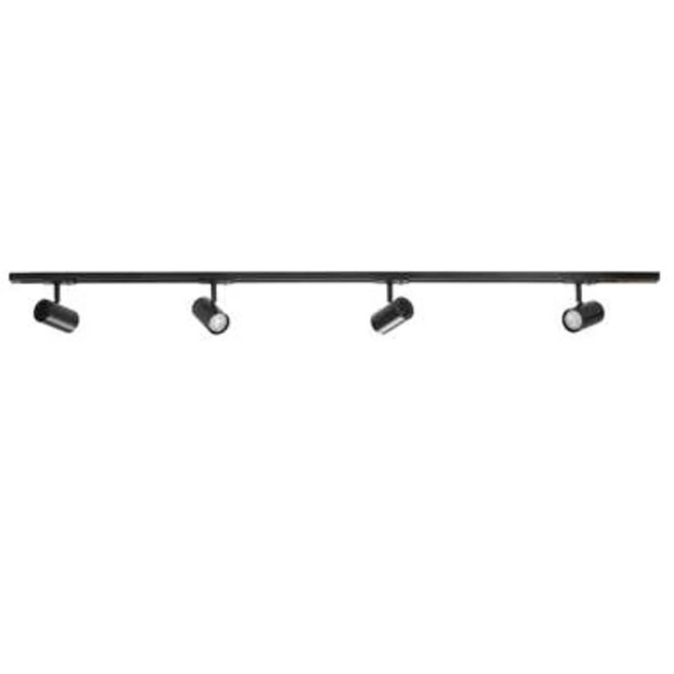 Highlight Railsysteem Trackline 150 Cm - 4 Cilinder Spots - Zwart 6 Highlight Railsysteem Trackline 150 Cm - 4 Cilinder Spots - Zwart - Afbeelding 4