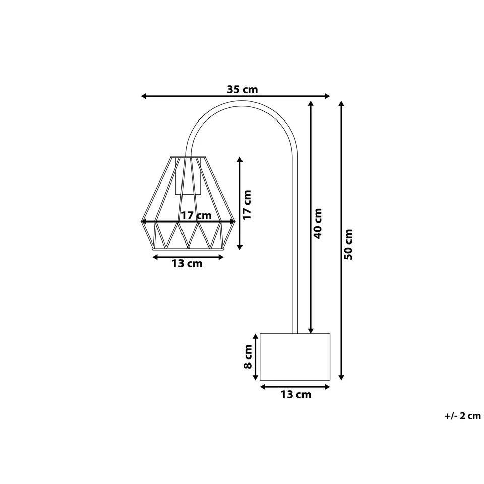 Beliani Tafellamp MOONI M - Koper Metaal 5 Beliani Tafellamp MOONI M - Koper Metaal - Afbeelding 3