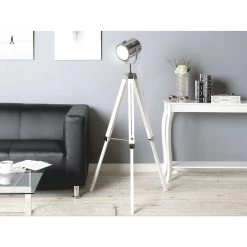 Beliani Staande Lamp ALZETTE - Wit Dennenhout -Beroemde Verlichtings Winkel 486061189346467e9b381f703c5e7b90