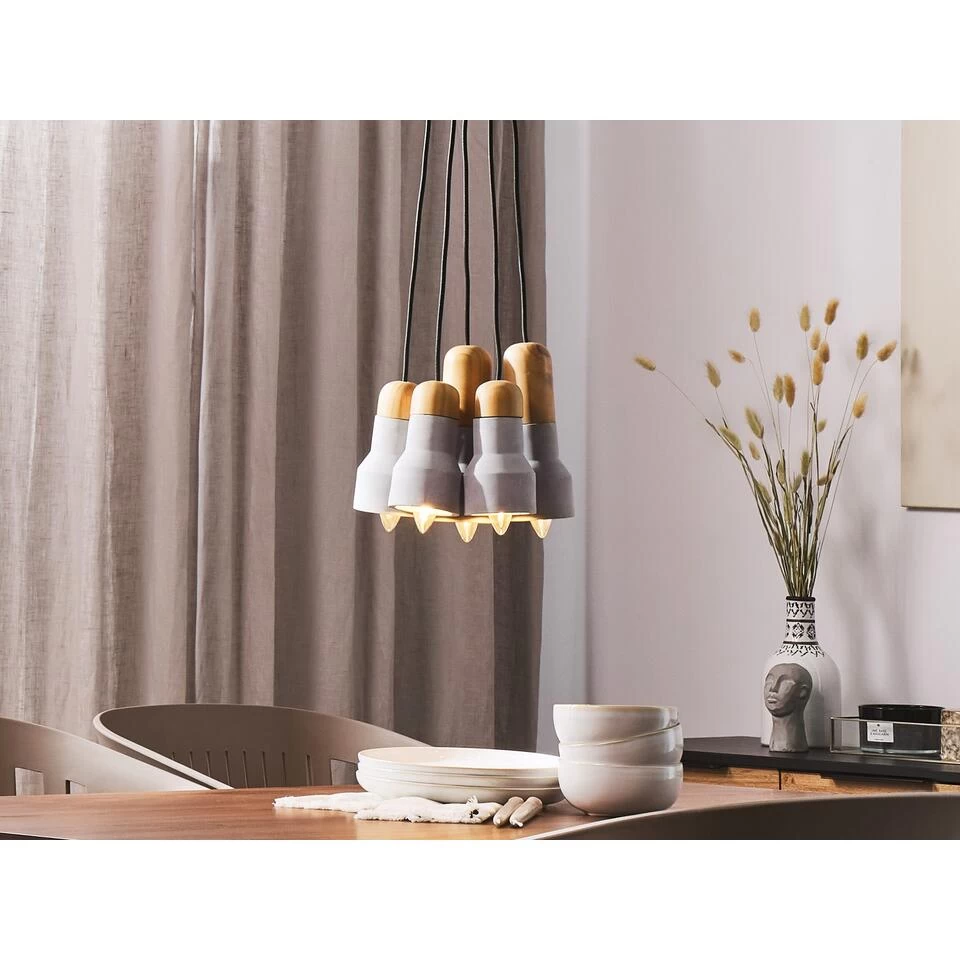 Beliani Hanglamp APURE - Grijs Beton 4 Beliani Hanglamp APURE - Grijs Beton - Afbeelding 2