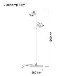 Vloerlamp Siem - Zwart - Ø28x153 Cm 8 Vloerlamp Siem - Zwart - Ø28x153 Cm -Beroemde Verlichtings Winkel 60350415 9700