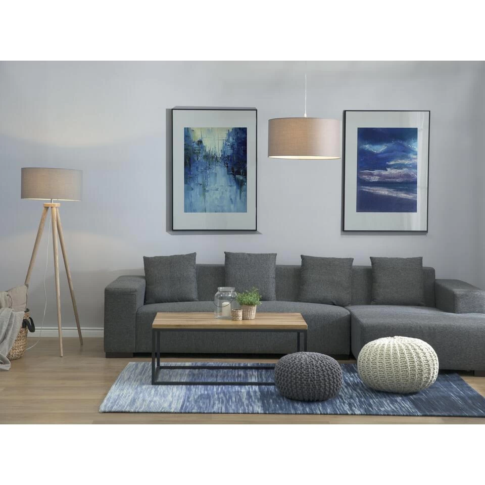 Beliani Staande Lamp NITRA - Grijs Eikenhout 4 Beliani Staande Lamp NITRA - Grijs Eikenhout - Afbeelding 2