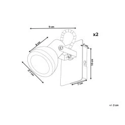 Beliani Muurlamp BARO - Zwart Ijzer -Beroemde Verlichtings Winkel 7a35bd38d1e849b4b9cc3b45c95dc101