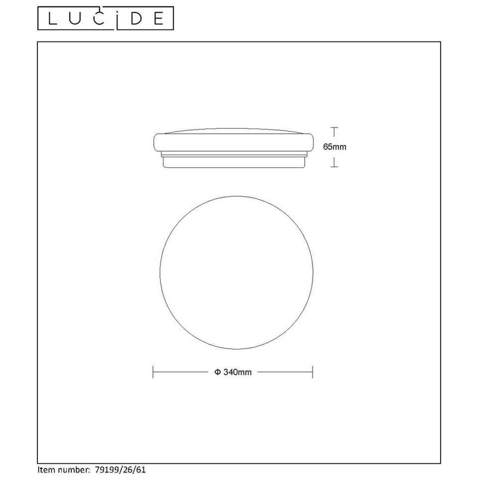 Lucide Plafonnière Otis - Opaal - Ø34 Cm 6 Lucide Plafonnière Otis - Opaal - Ø34 Cm - Afbeelding 4