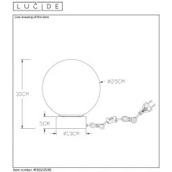 Lucide Tafellamp Jorit - Grijs - Ø25x30 Cm -Beroemde Verlichtings Winkel 81024885 2606