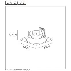 Lucide Inbouwspot Ziva - Zwart - 8,5x8,5 Cm -Beroemde Verlichtings Winkel 81028125 2100