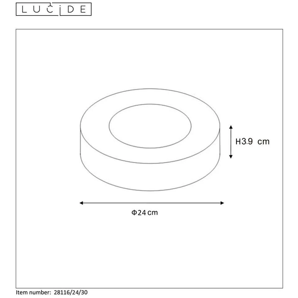 Lucide Plafonnière Brice - Zwart - Ø24 Cm 5 Lucide Plafonnière Brice - Zwart - Ø24 Cm - Afbeelding 3