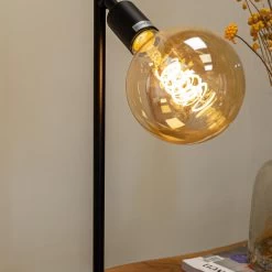 Industriële Tafellamp Glenn Zwart Metaal - 18x18x51 Cm - Metaal - Zwart -Beroemde Verlichtings Winkel 8dc733c95aa244769bbf15c5e163e1b3