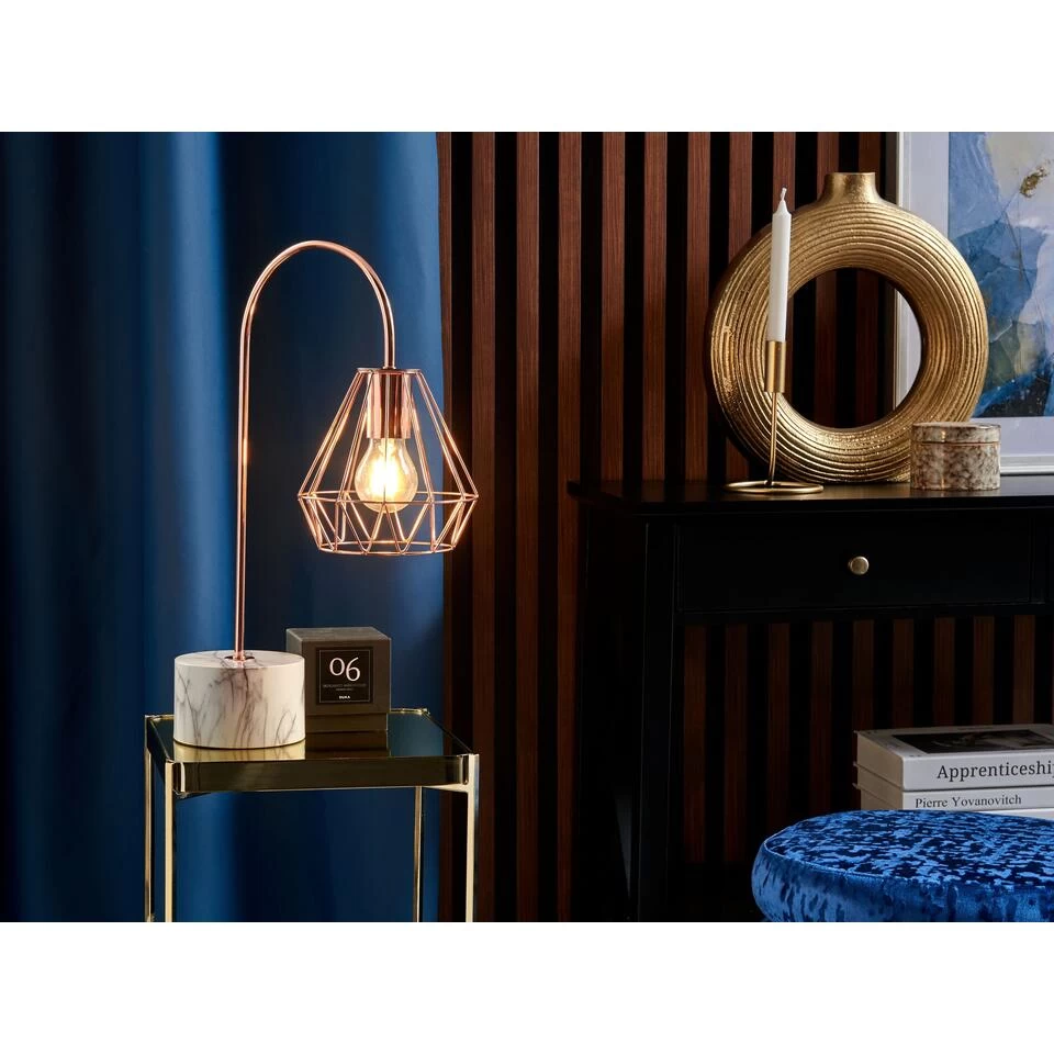 Beliani Tafellamp MOONI M - Koper Metaal 4 Beliani Tafellamp MOONI M - Koper Metaal - Afbeelding 2