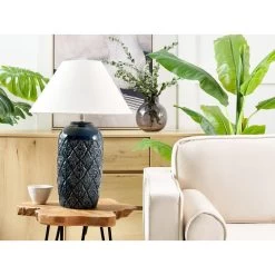 Beliani Tafellamp TELIRE - Blauw Keramiek -Beroemde Verlichtings Winkel dbaf1661e6644a89801286d92fa4cdac