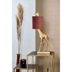 Tafellamp Giraffe - Goud/Roze - 26x16x61cm -Beroemde Verlichtings Winkel ff60275c9b034897ba1cd5db8cf0cbbd